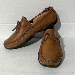 Sebago Docksiders mens boat shoes size 10 M brown leather lace up made in USA